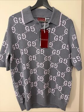 Gucci Men's Jacquard Polo Shirt L